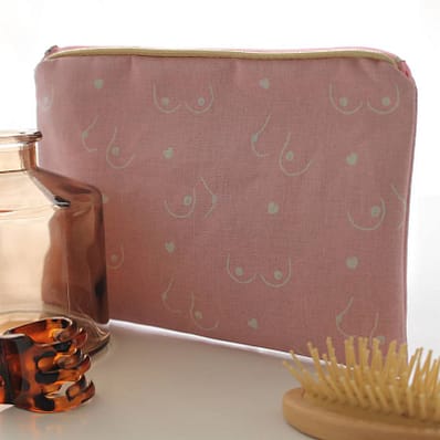 Pochette zippée Alna coeurs roses